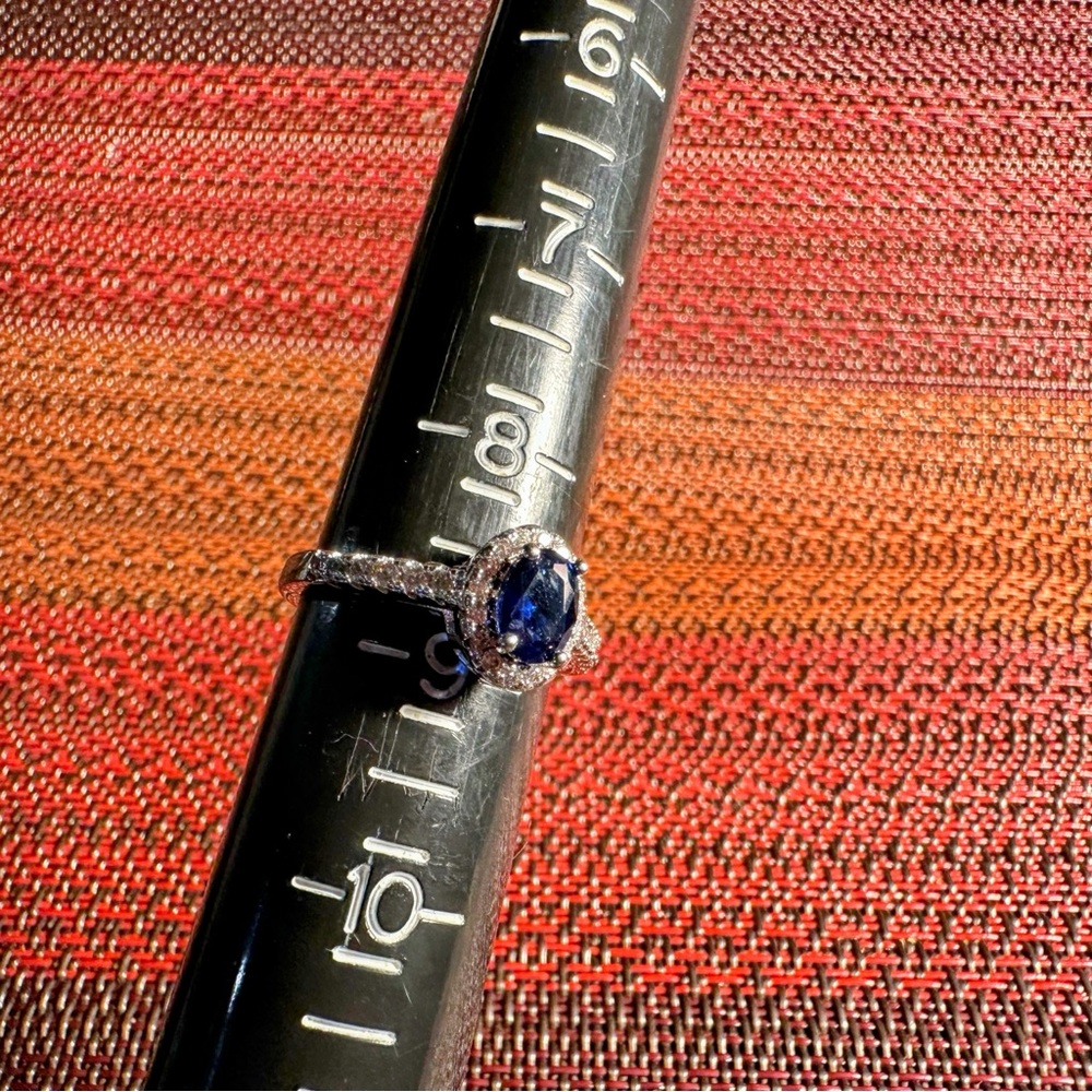 Fragrant Jewels Silver Ring with Deep Blue Stone